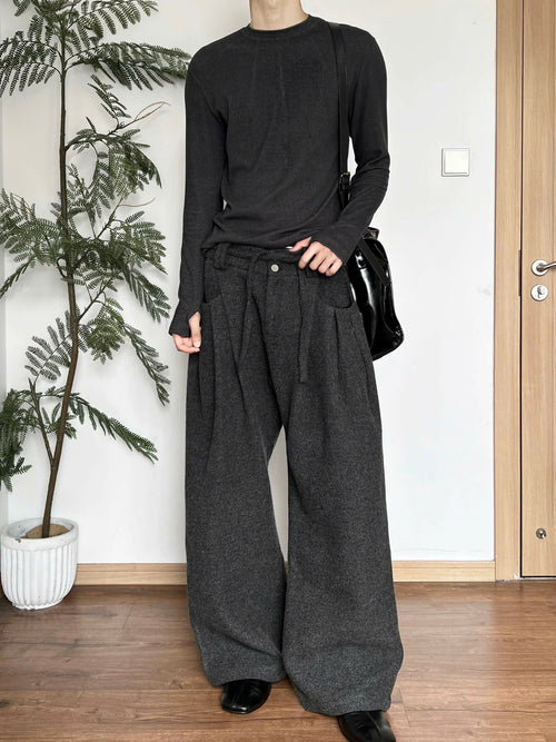 Triple Fold Wide Leg Trousers Studio Stars