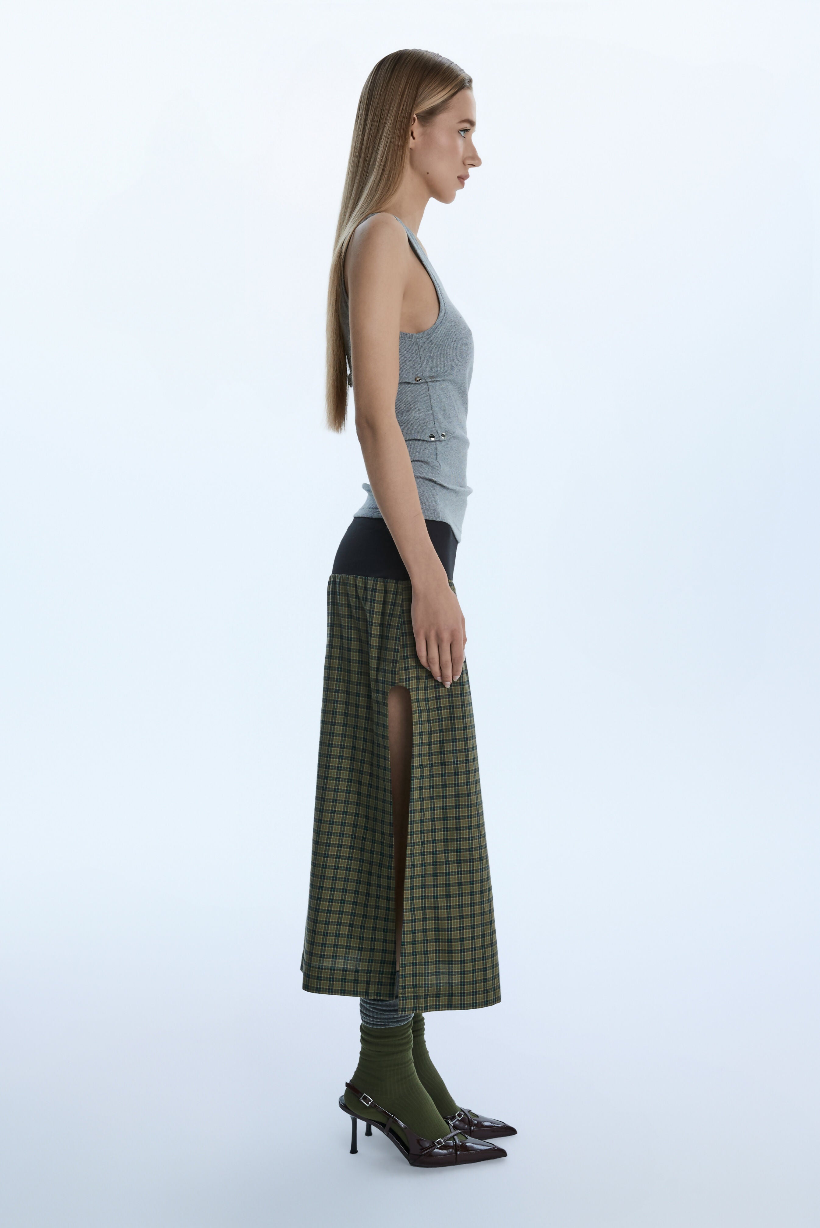 DRAPE SKIRT / GREEN Liepa Aliukaite