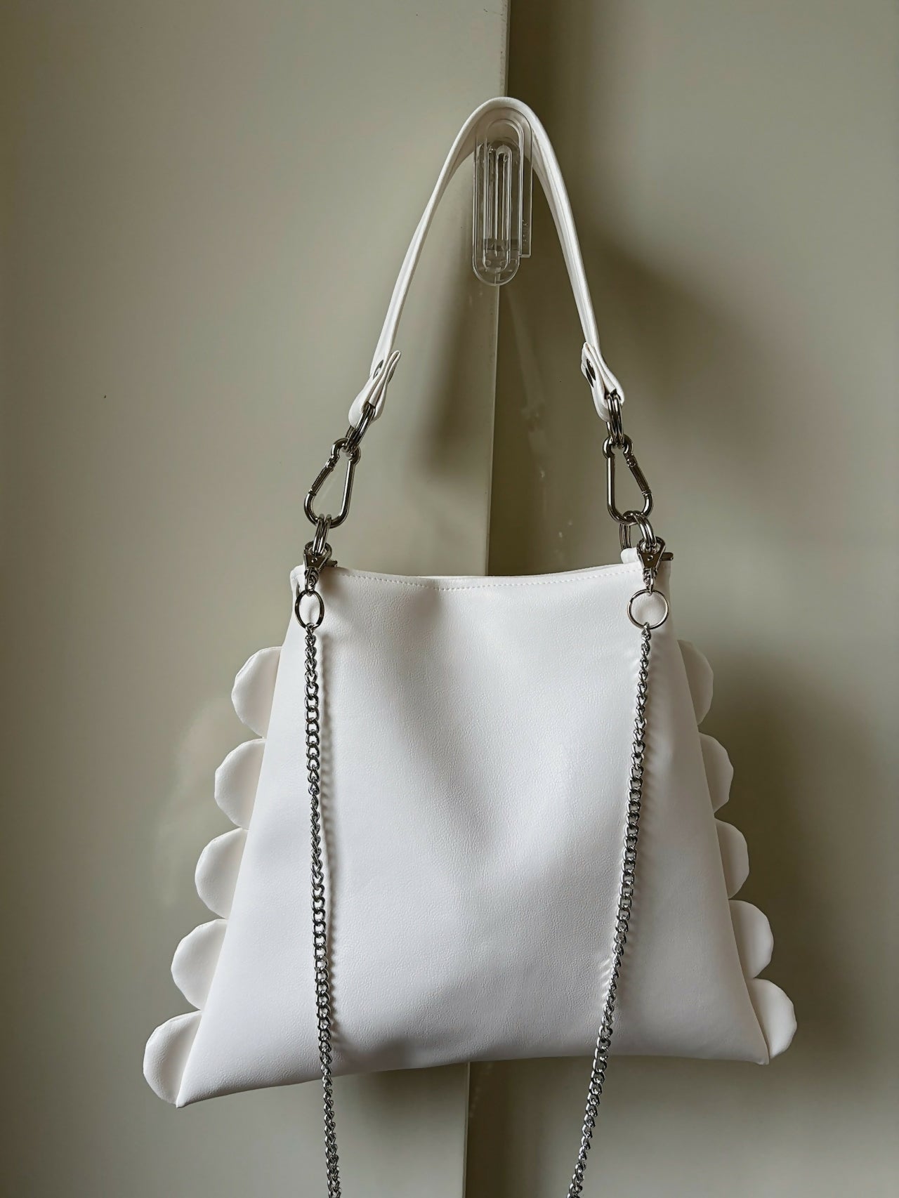 SYNTHETIC LEATHER SCALLOP BAG Keiyamaguchi works