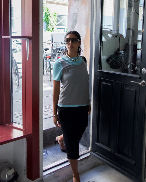 BLUE LAYERED T-SHIRT Re;incarnated