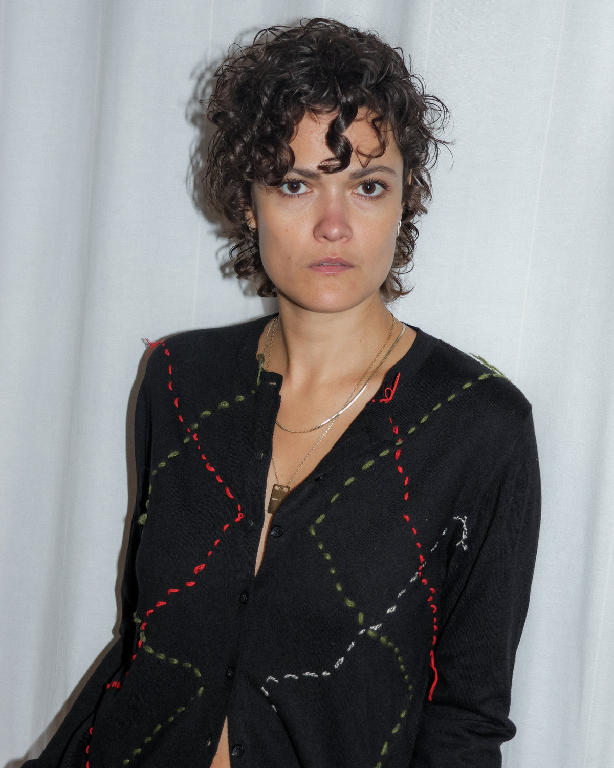 BLACK EMBROIDERY CARDIGAN Studio Stars