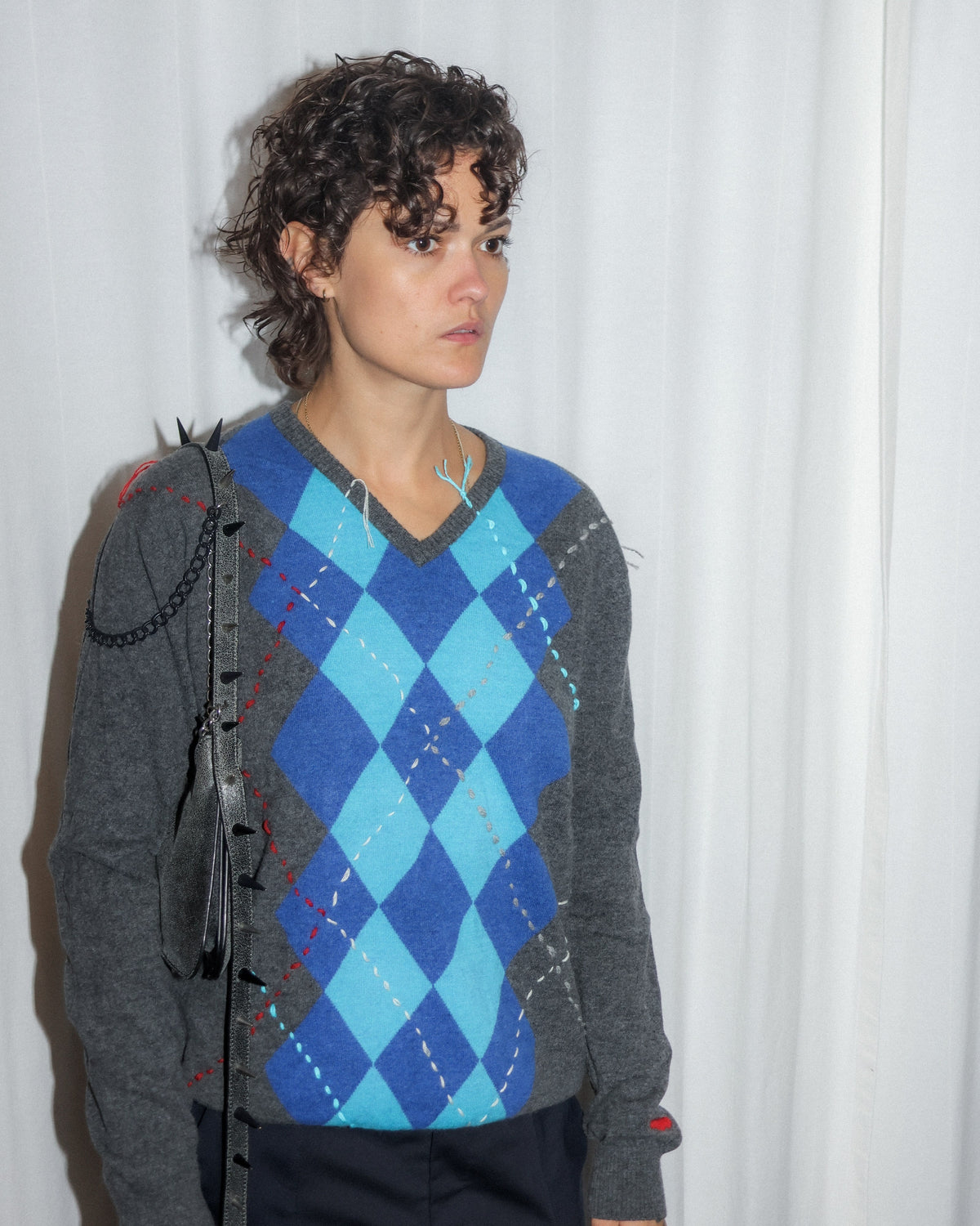 BLUE ARGYLE KNIT Re;incarnated