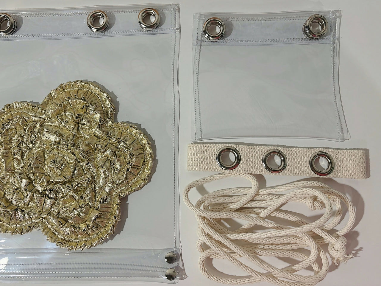 PVC VINYL x SOLID-DECORATION METALLIC FLOWER DRAWSTRING BAG Studio Stars