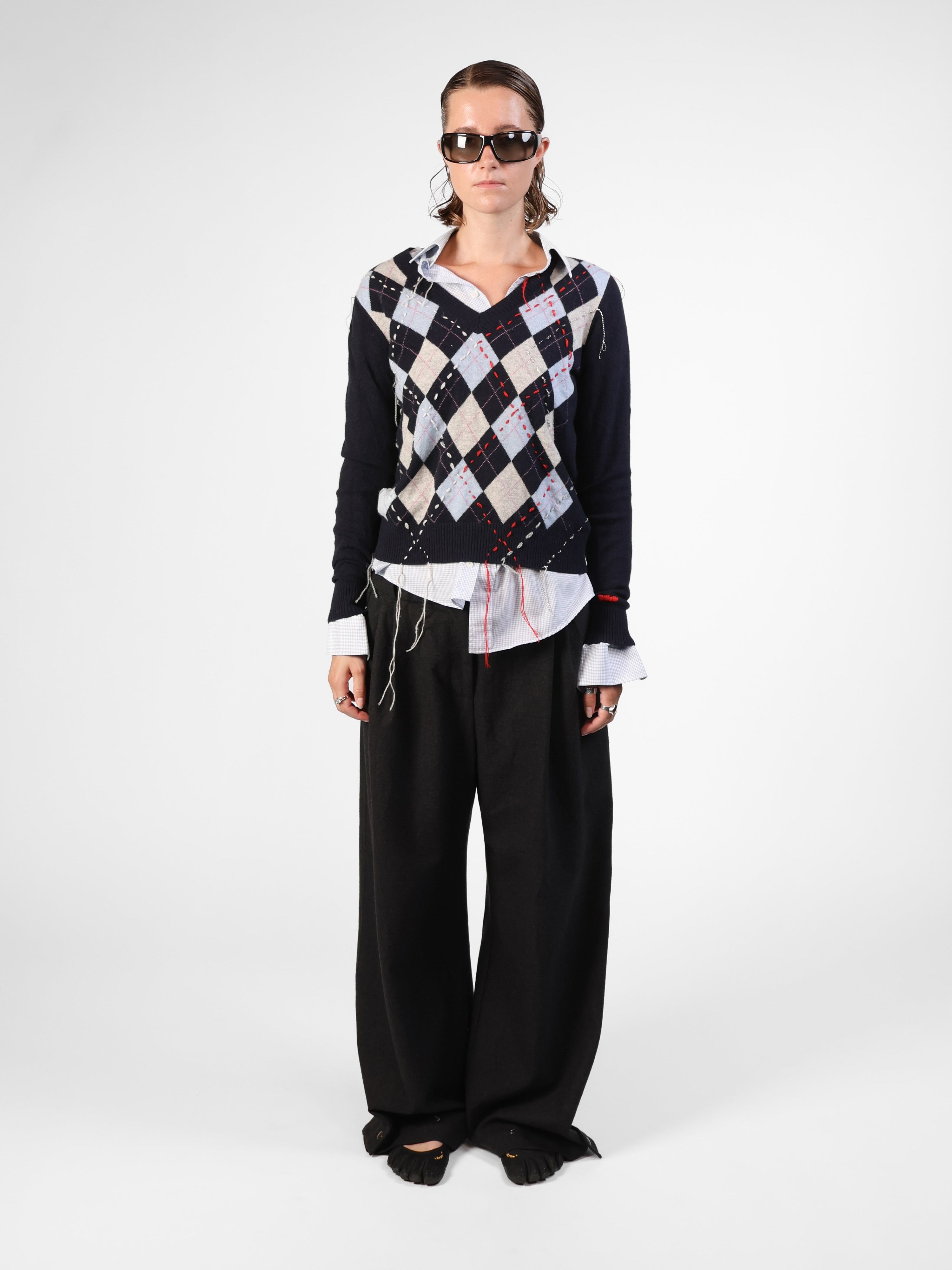 BLUE ARGYLE KNIT Studio Stars