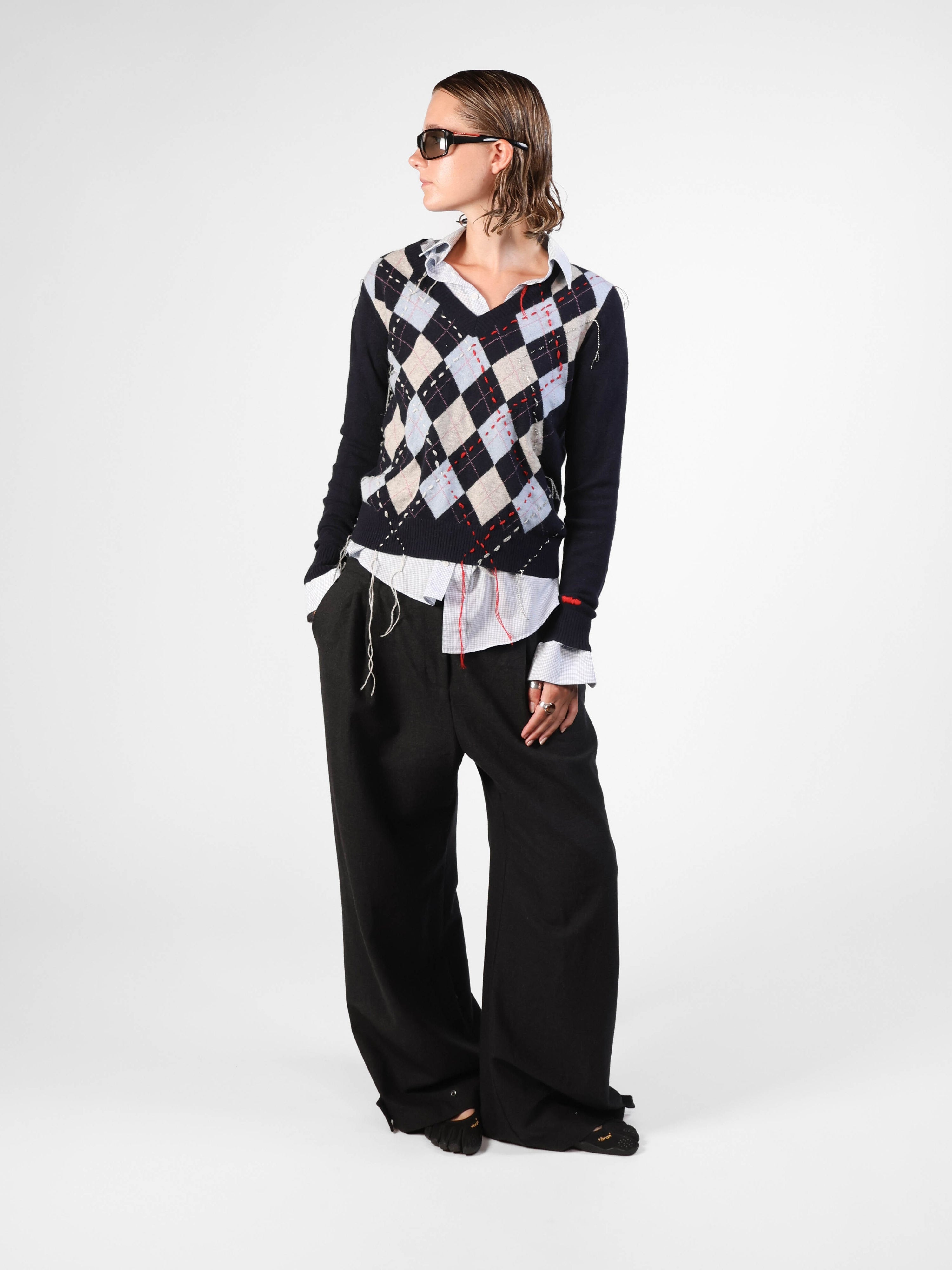 BLUE ARGYLE KNIT Studio Stars