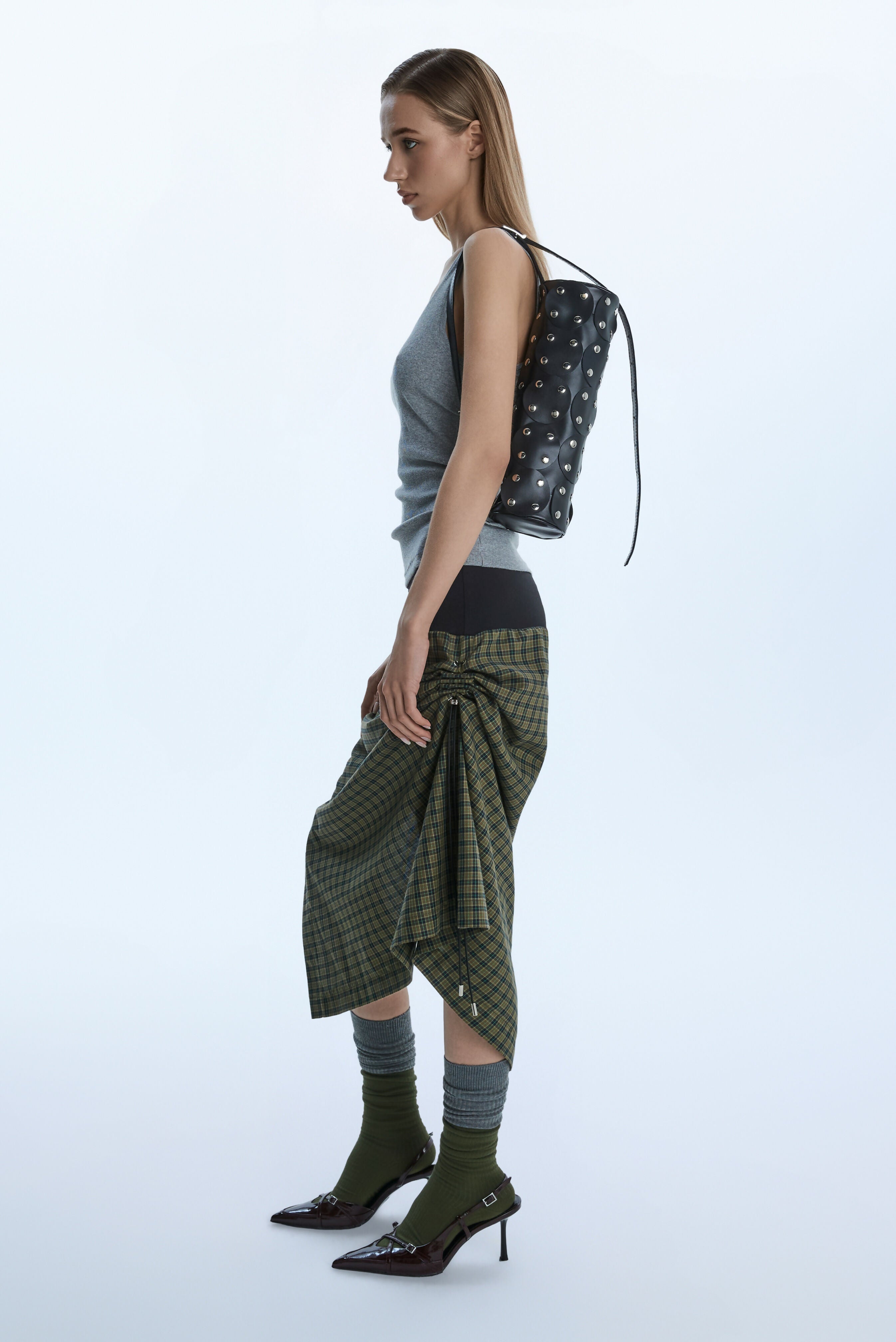 DRAPE SKIRT / GREEN Liepa Aliukaite