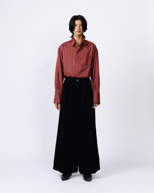 BLACK WIDE LEG SLACKS Renè