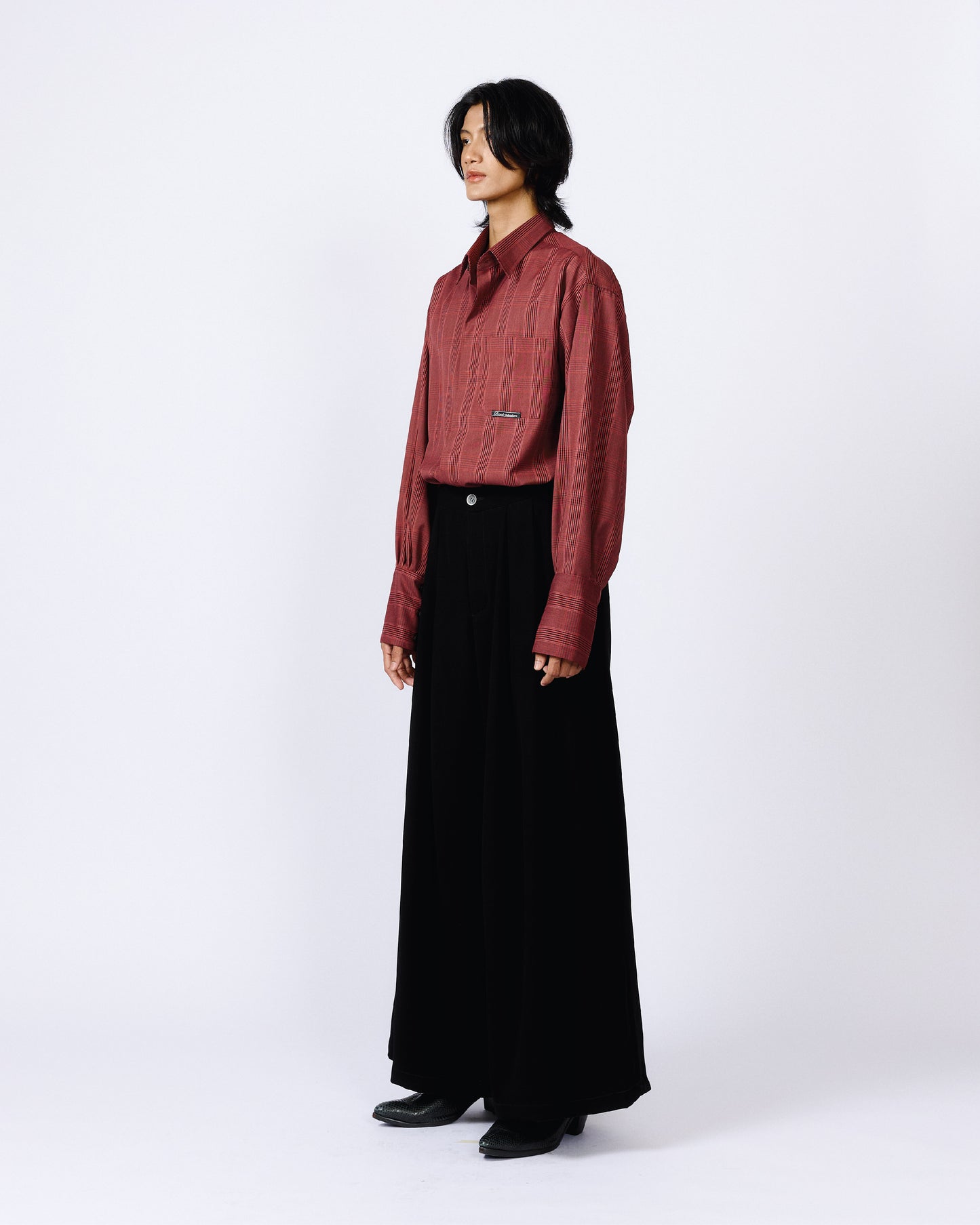 BLACK WIDE LEG SLACKS Renè