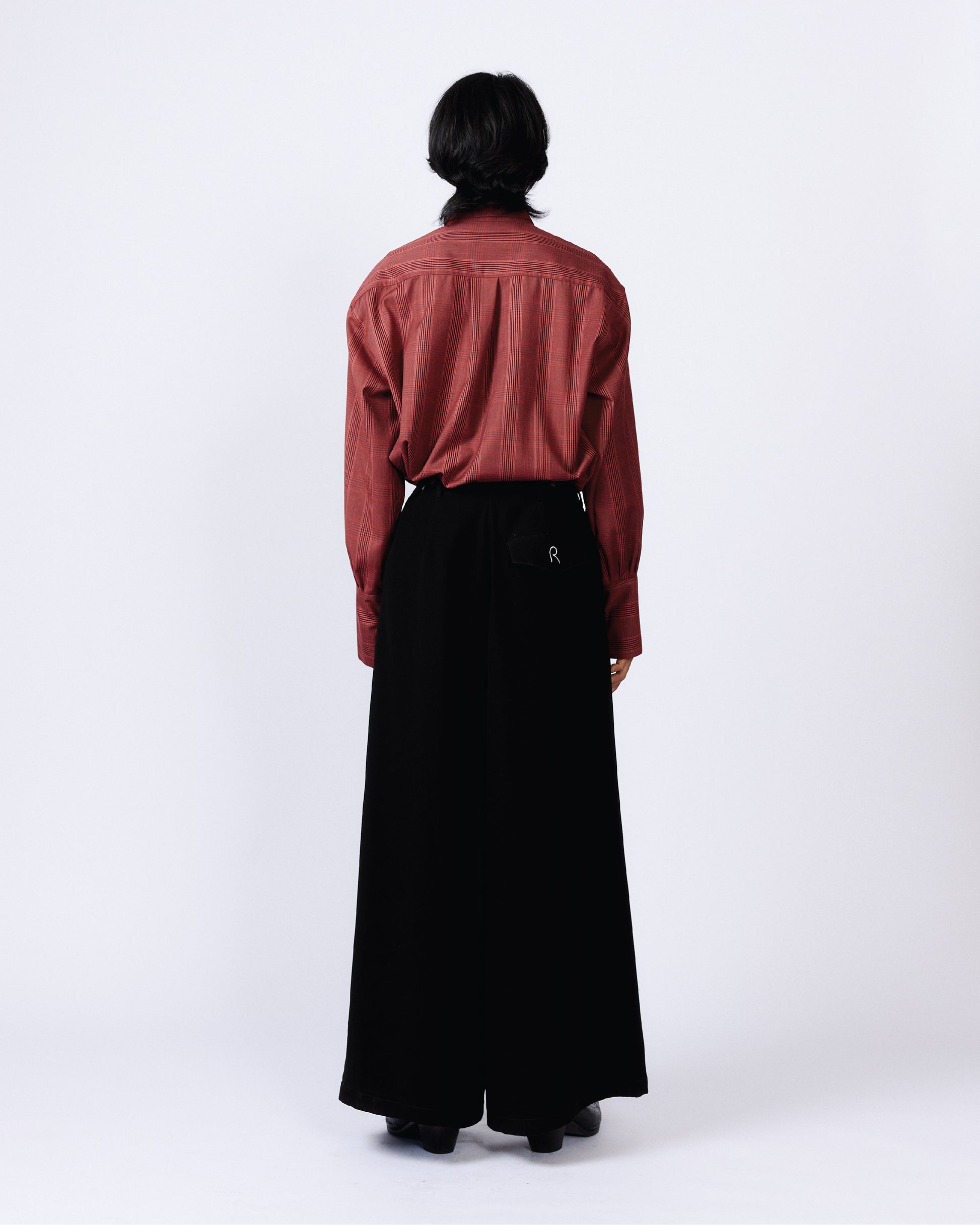 BLACK WIDE LEG SLACKS Renè