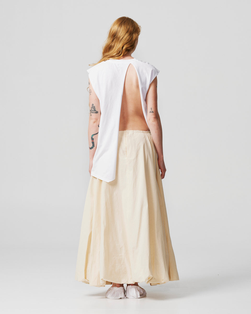 006-C-13 Asymmetrical White T-shirt Studio Stars