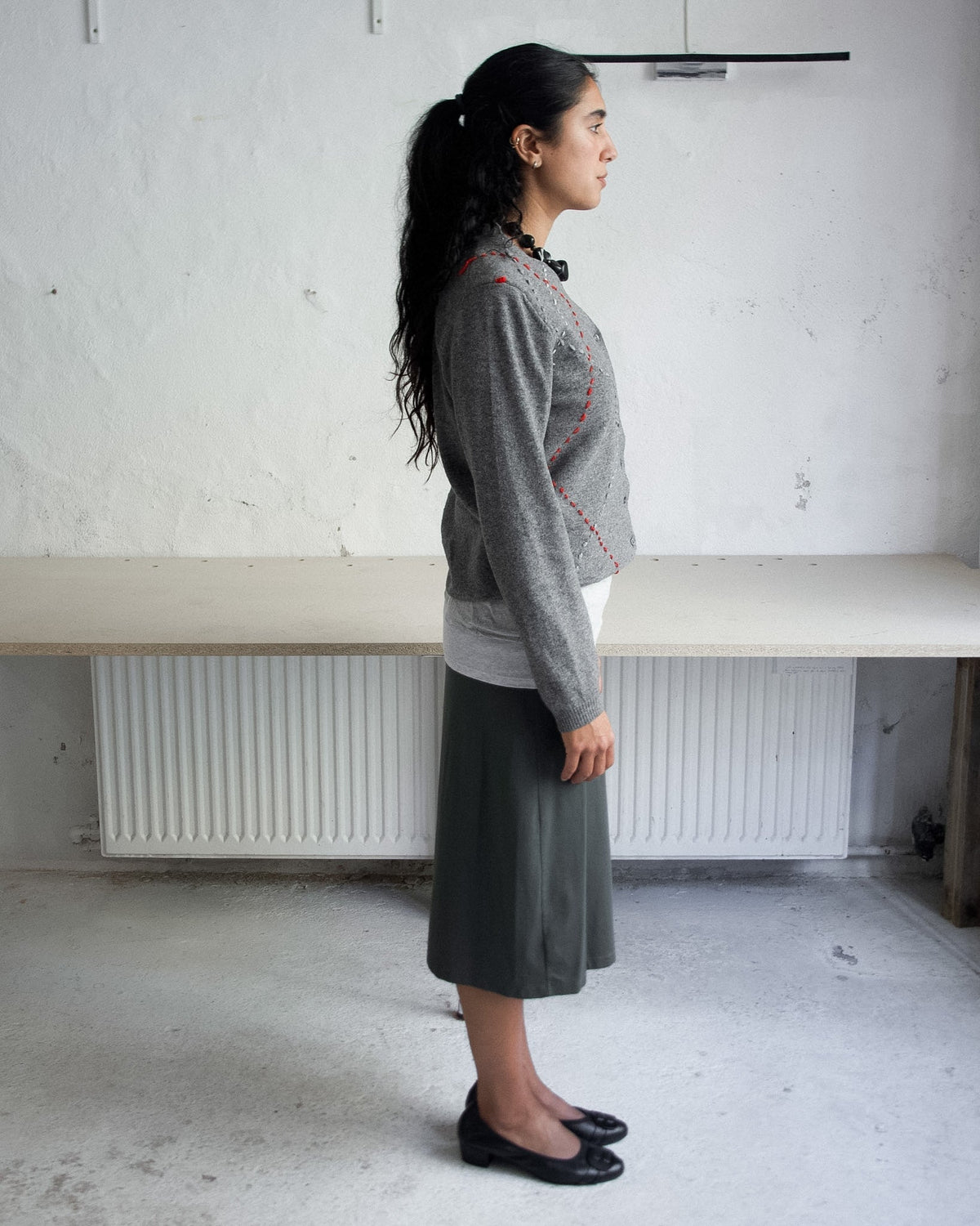 GREY EMBROIDERY KNIT Studio Stars