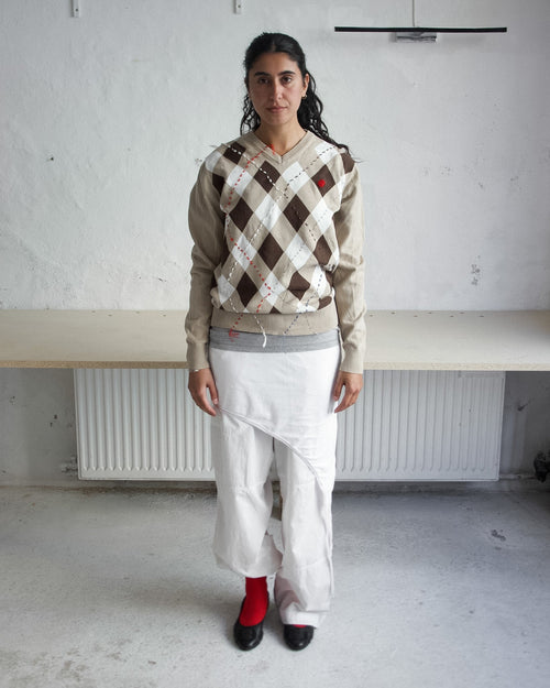 BEIGE ARGYLE KNIT Studio Stars