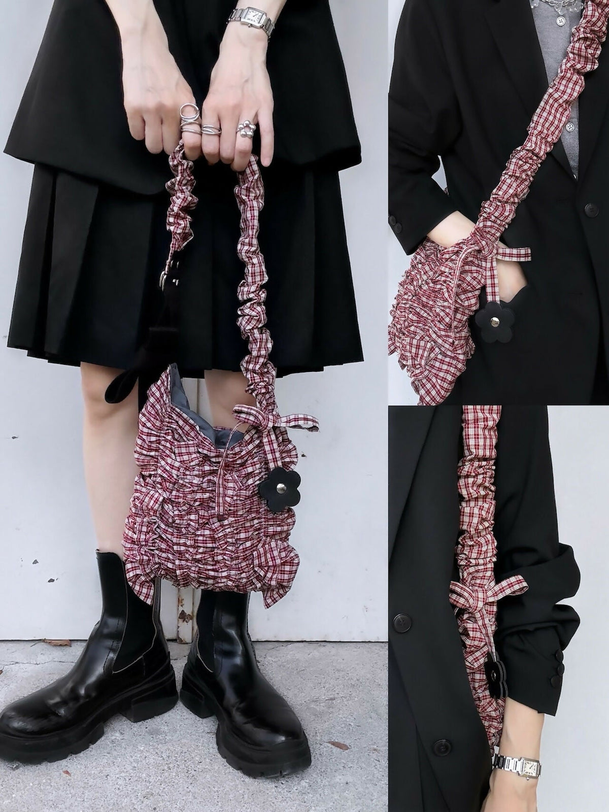 COLLAGE BAG GATHER HANDLE / PLAID CHECK Studio Stars