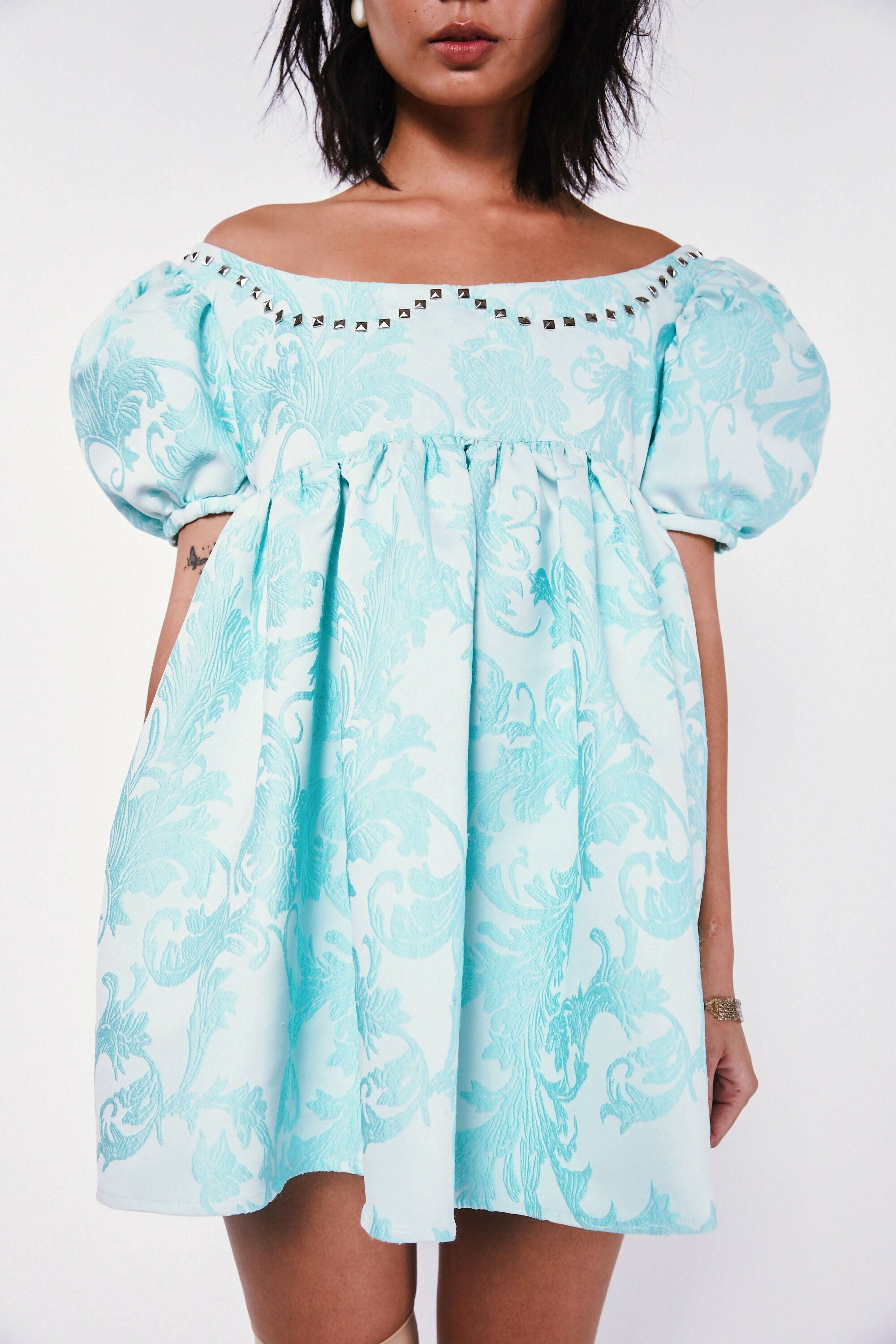 Off-shoulder Babydoll Dress Studio Stars