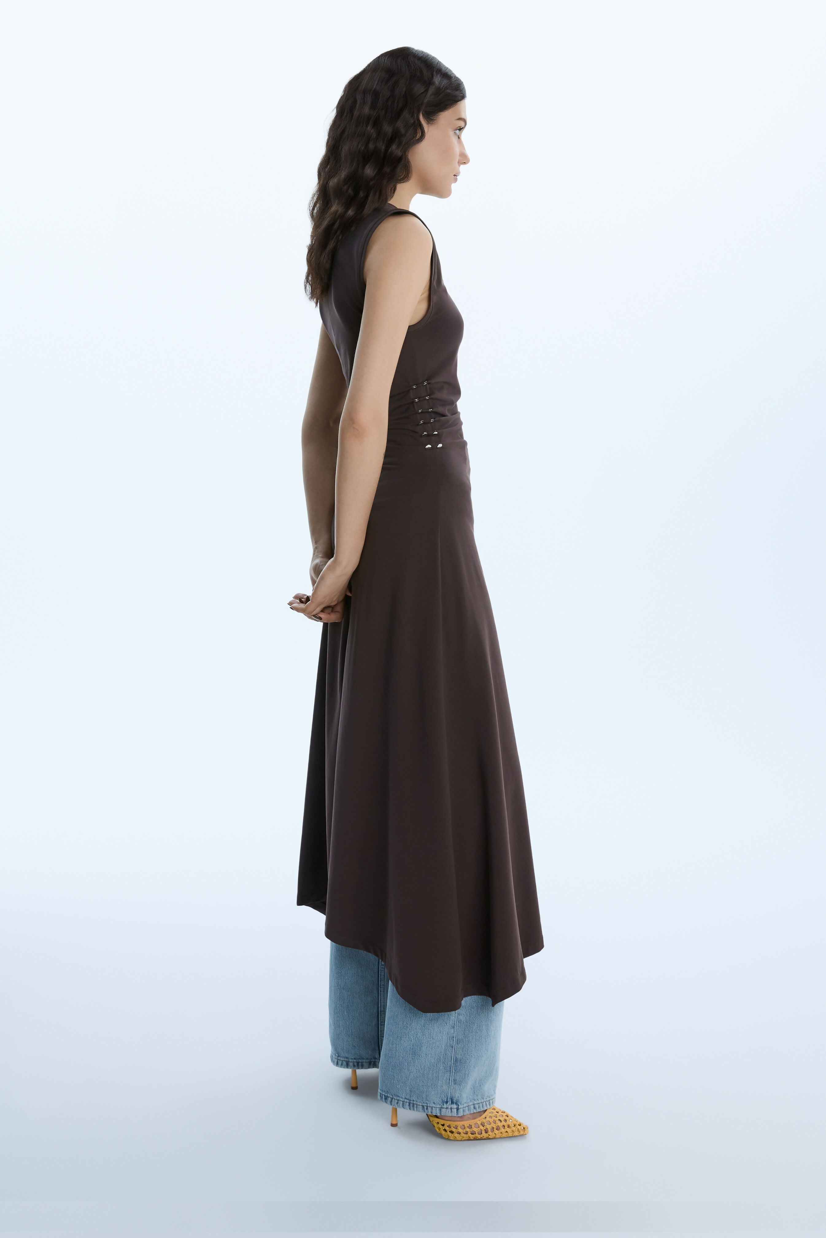 STUDDED LONG DRESS / BROWN Liepa Aliukaite
