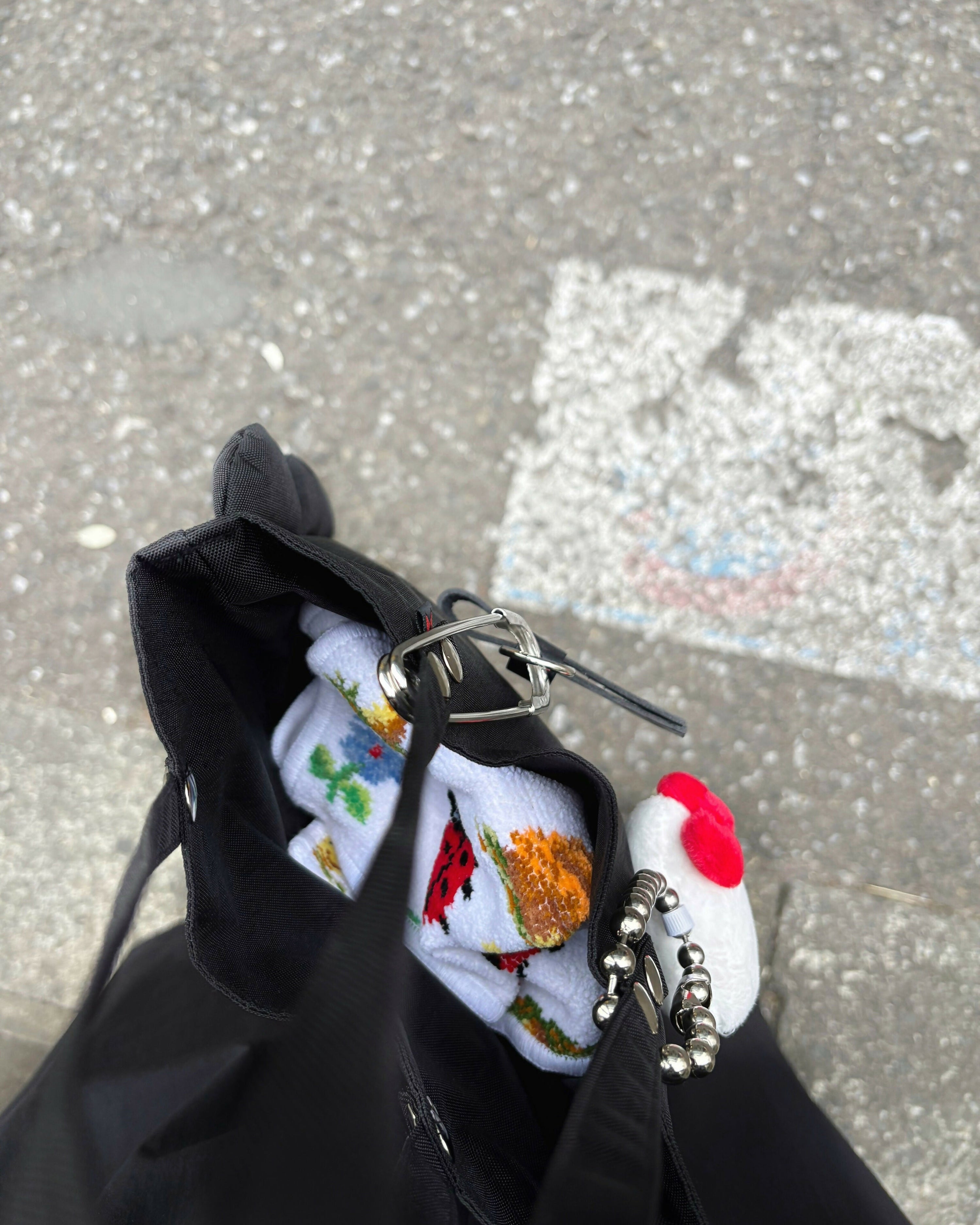 NYLON PADDED SCALLOP MINI TOTE BAG Studio Stars