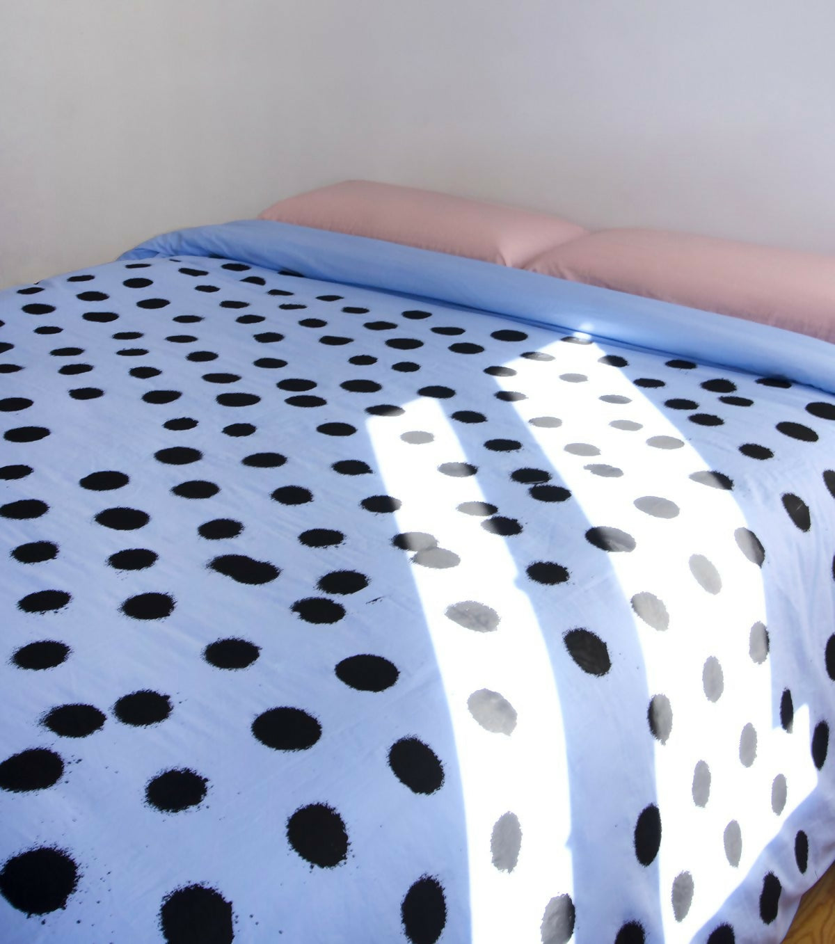 Sky Blue / Black Polka Duvet Cover Pattern Chineso