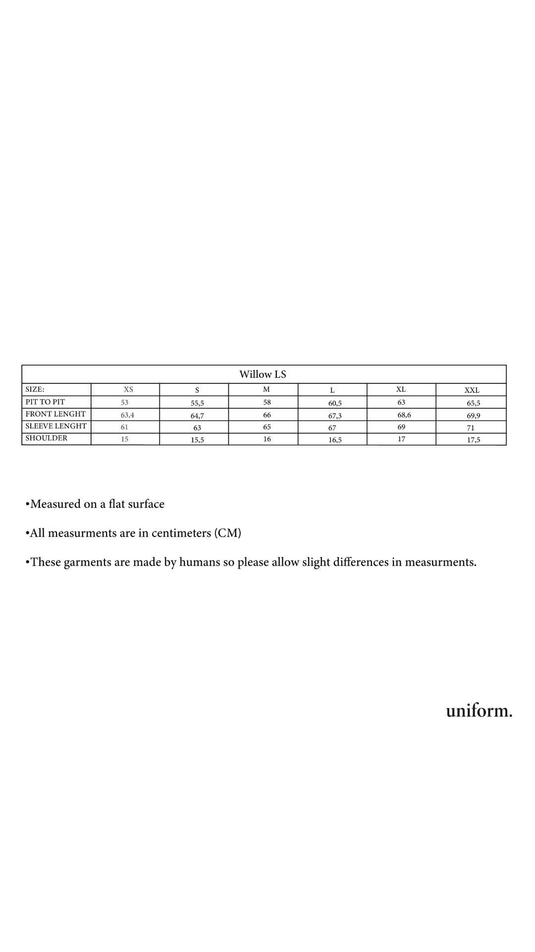 Willow LS - Charcoal Uniform.