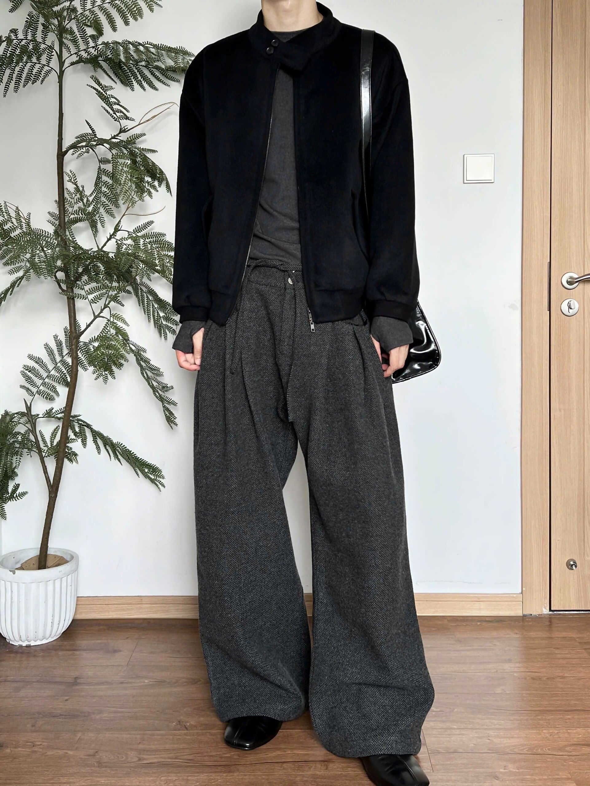 Triple Fold Wide Leg Trousers Studio Stars