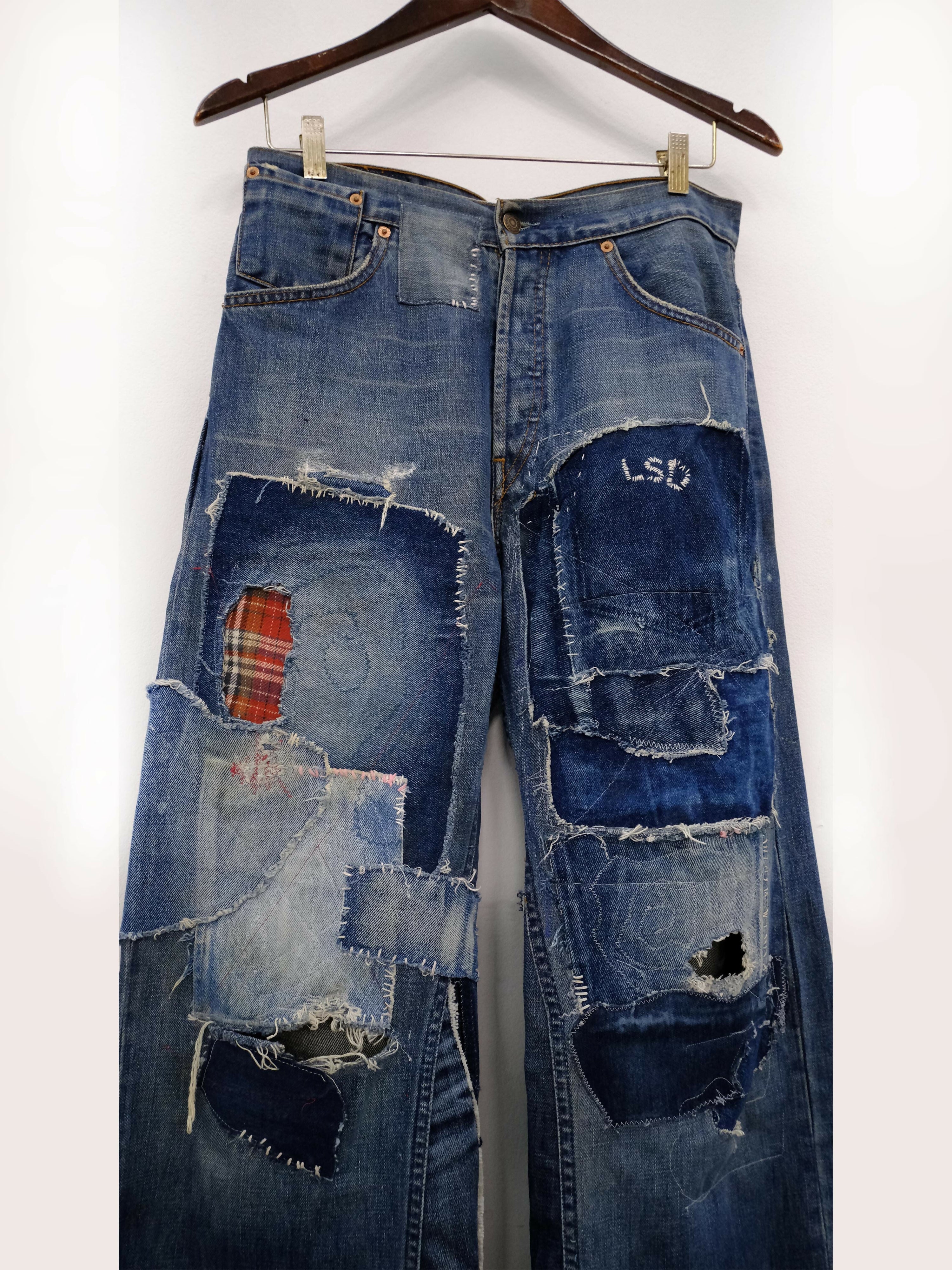 Wide Leg Japanese Patchwork Denim Studio Stars