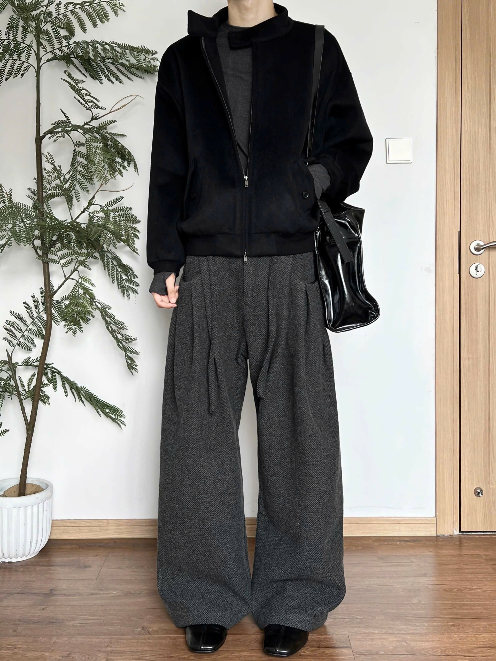 Triple Fold Wide Leg Trousers Studio Stars