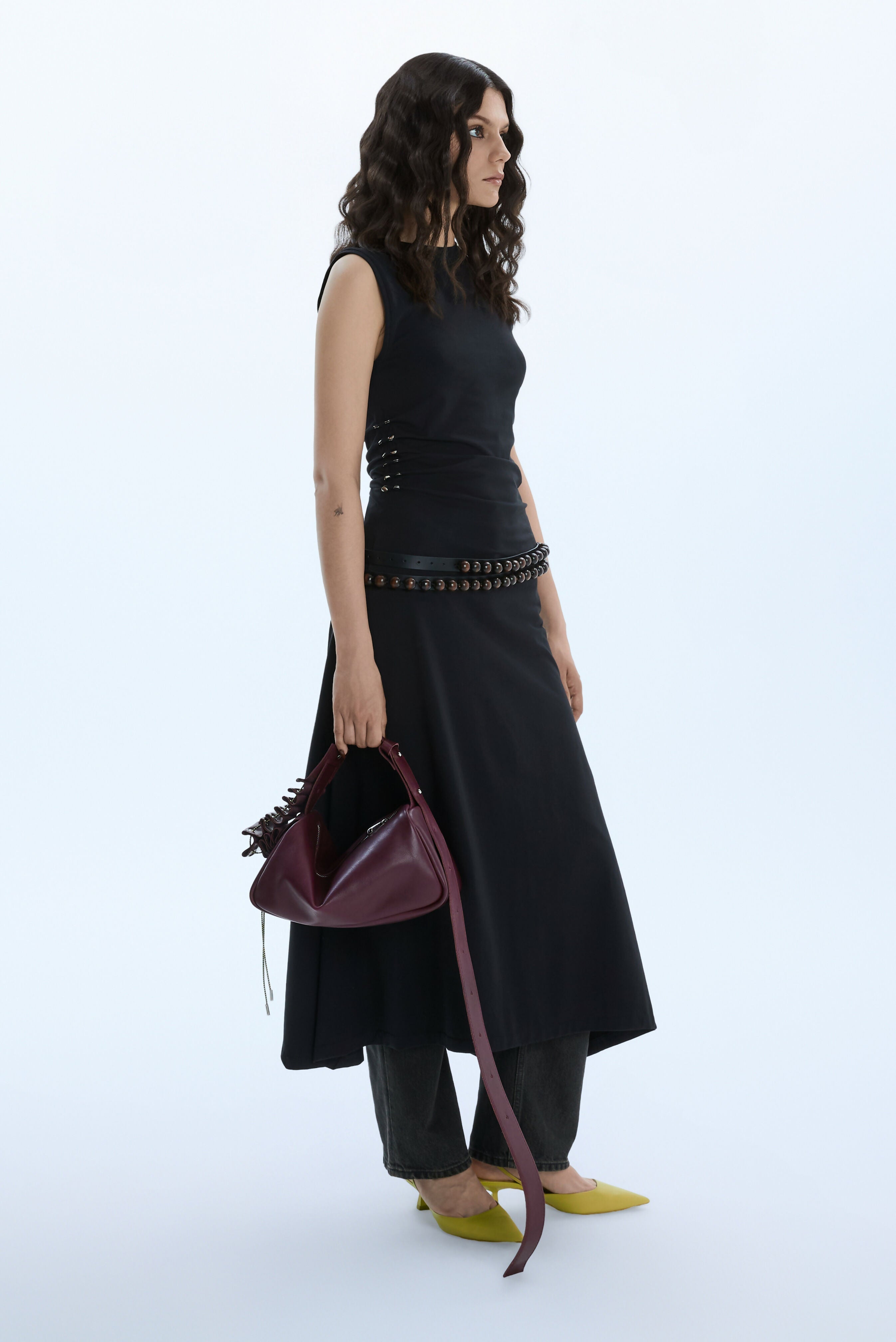 STUDDED LONG DRESS / BLACK Liepa Aliukaite