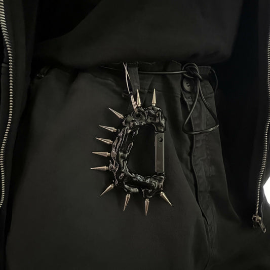 Black carabiner with spikes CASPER