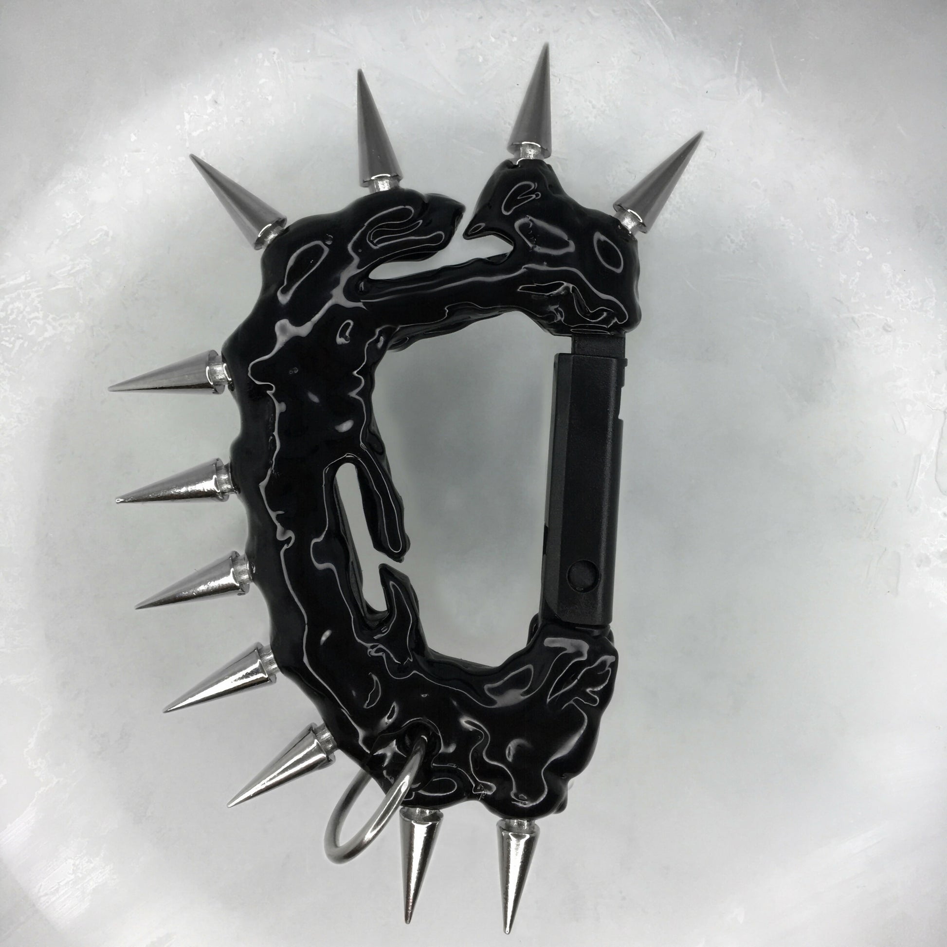 Black carabiner with spikes CASPER