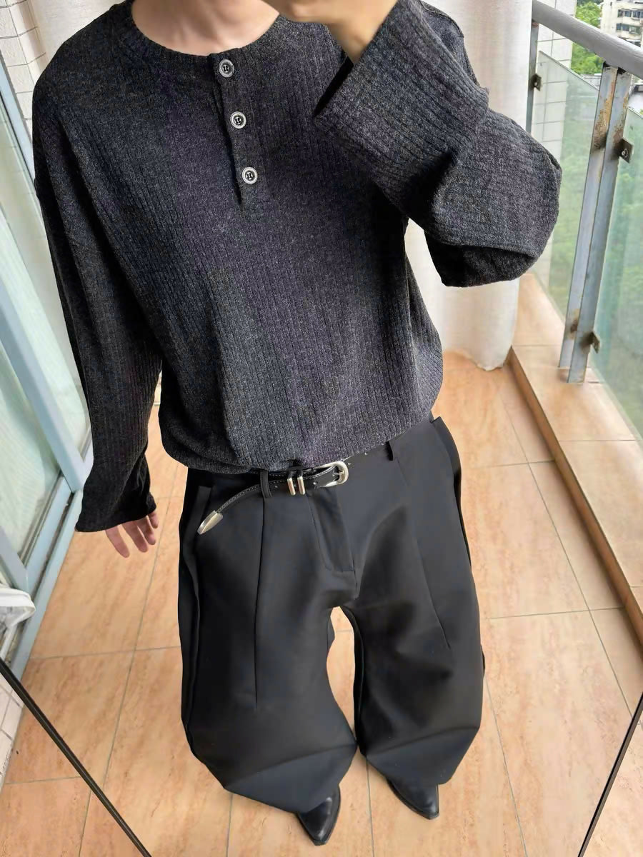 Long Sleeve Henley Knit Studio Stars