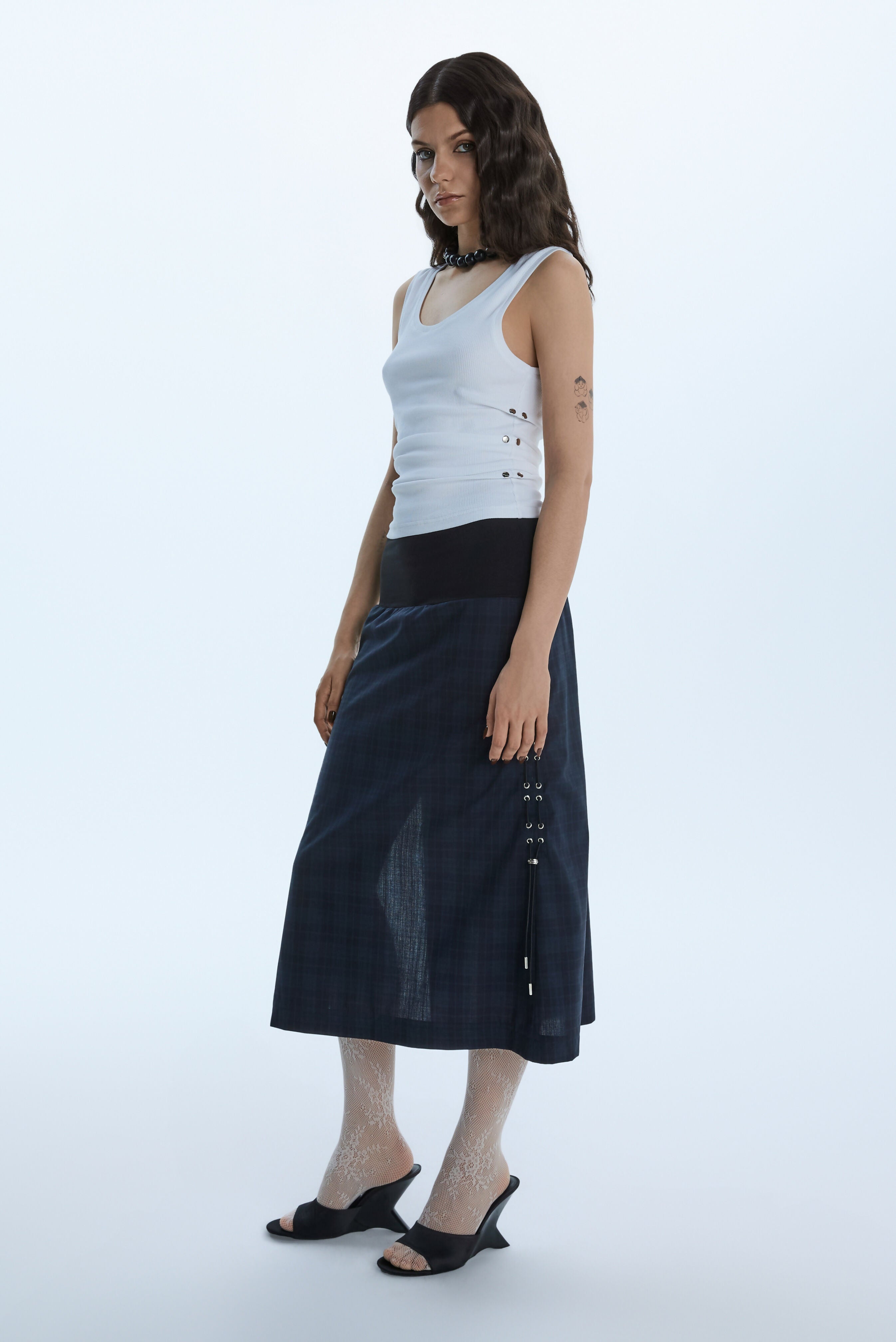 DRAPE SKIRT / NAVY Studio Stars