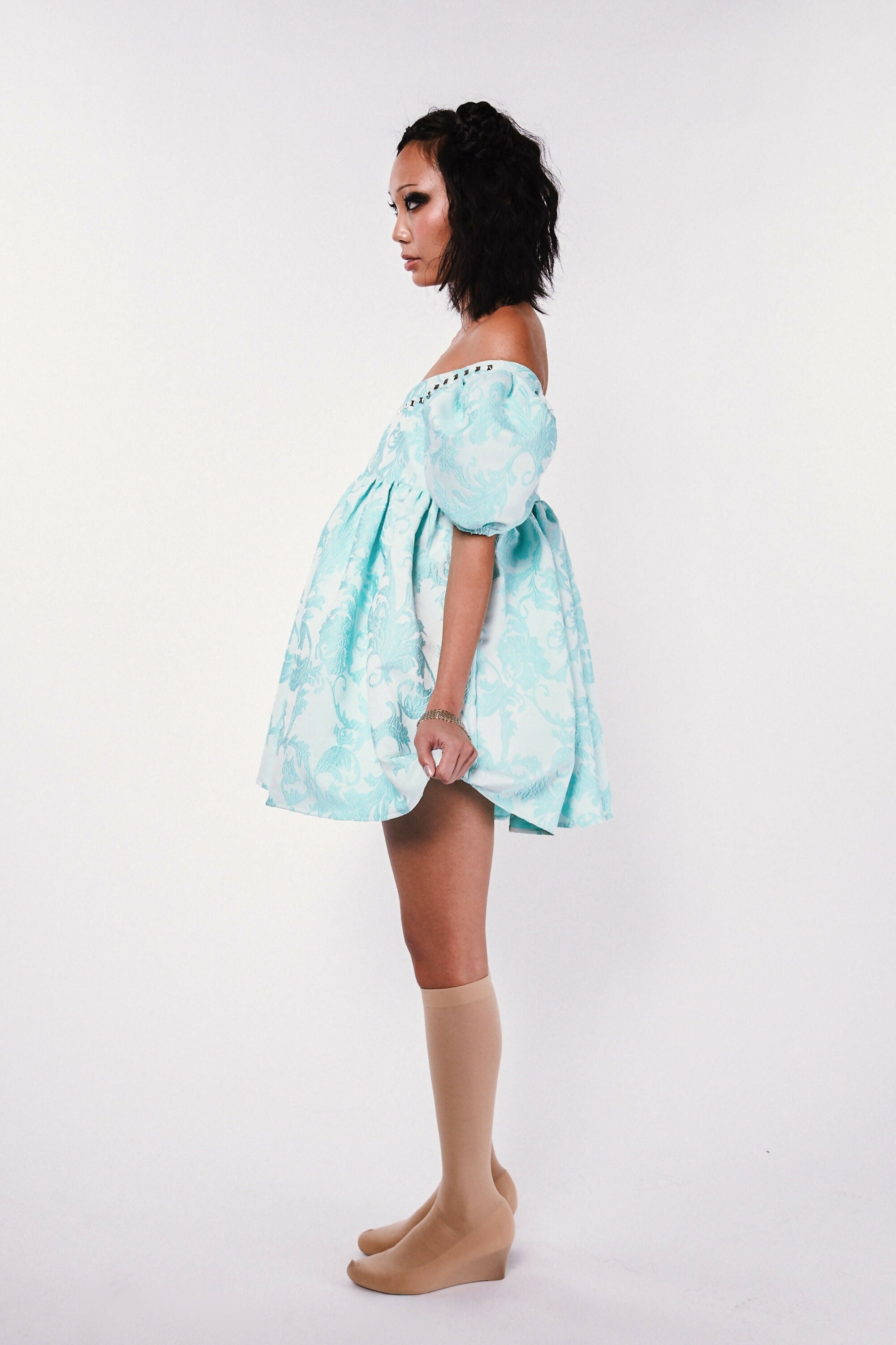 Off-shoulder Babydoll Dress Studio Stars
