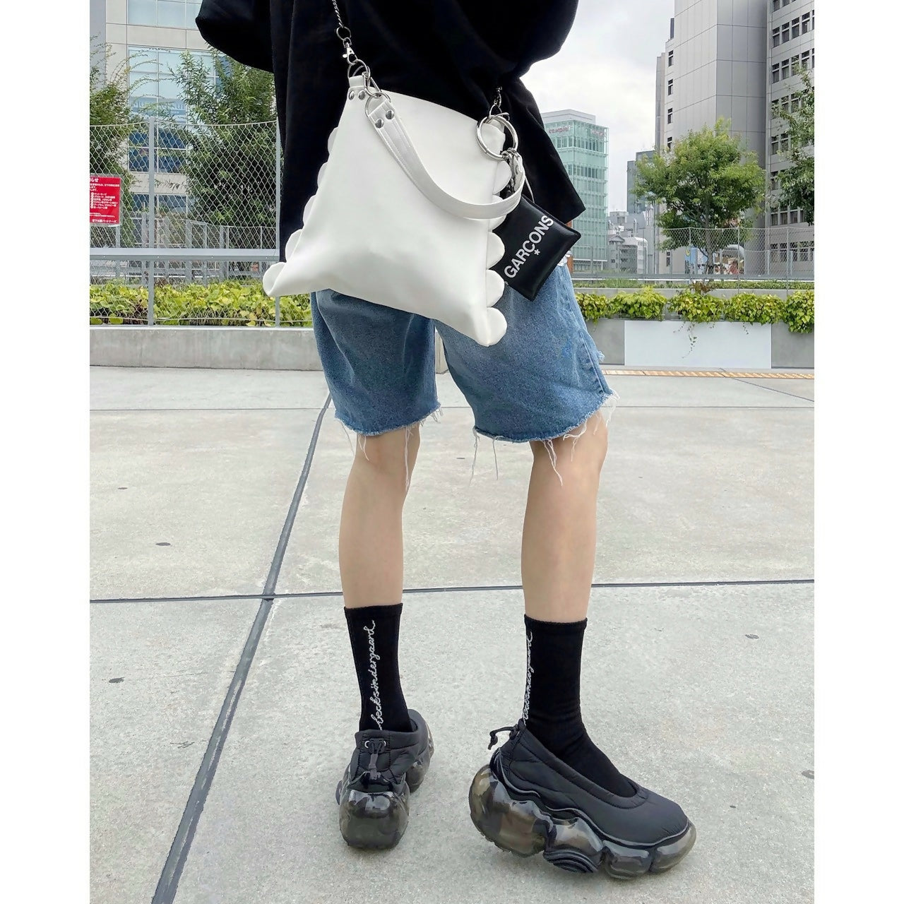 SYNTHETIC LEATHER SCALLOP BAG Keiyamaguchi works