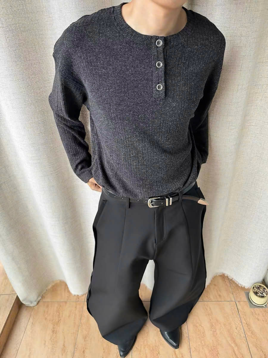 Long Sleeve Henley Knit Studio Stars