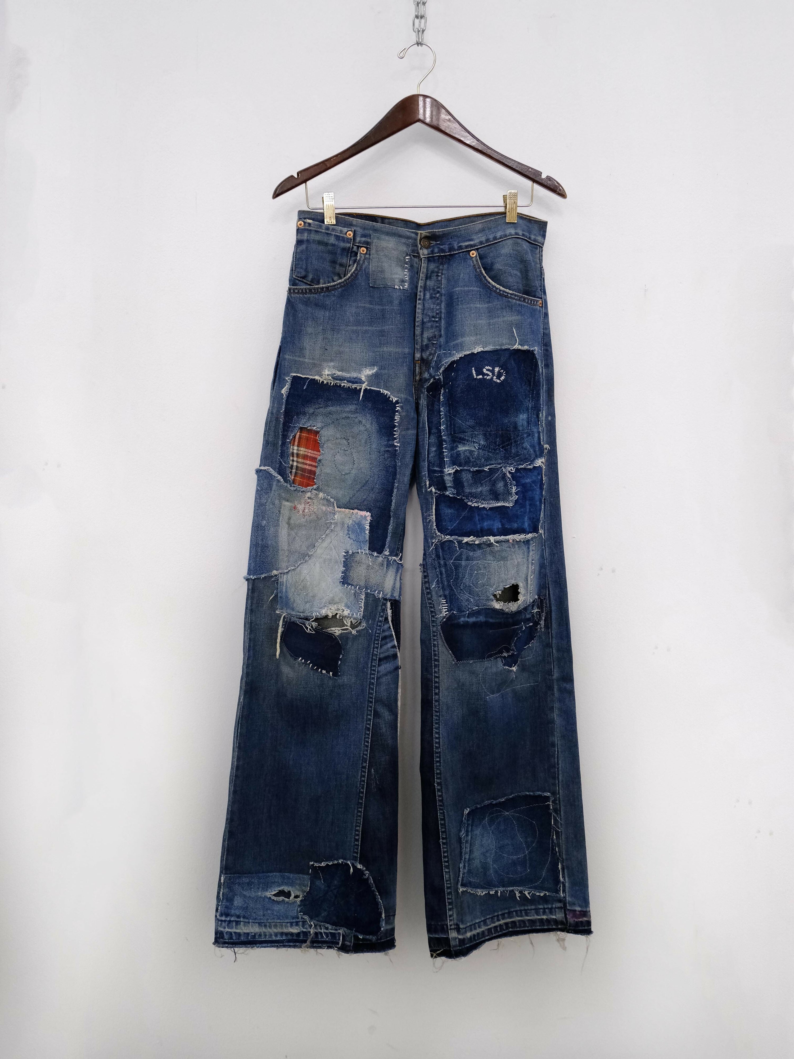 Wide Leg Japanese Patchwork Denim Studio Stars