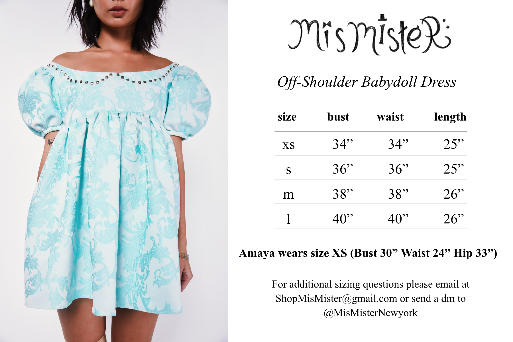 Off-shoulder Babydoll Dress MisMister