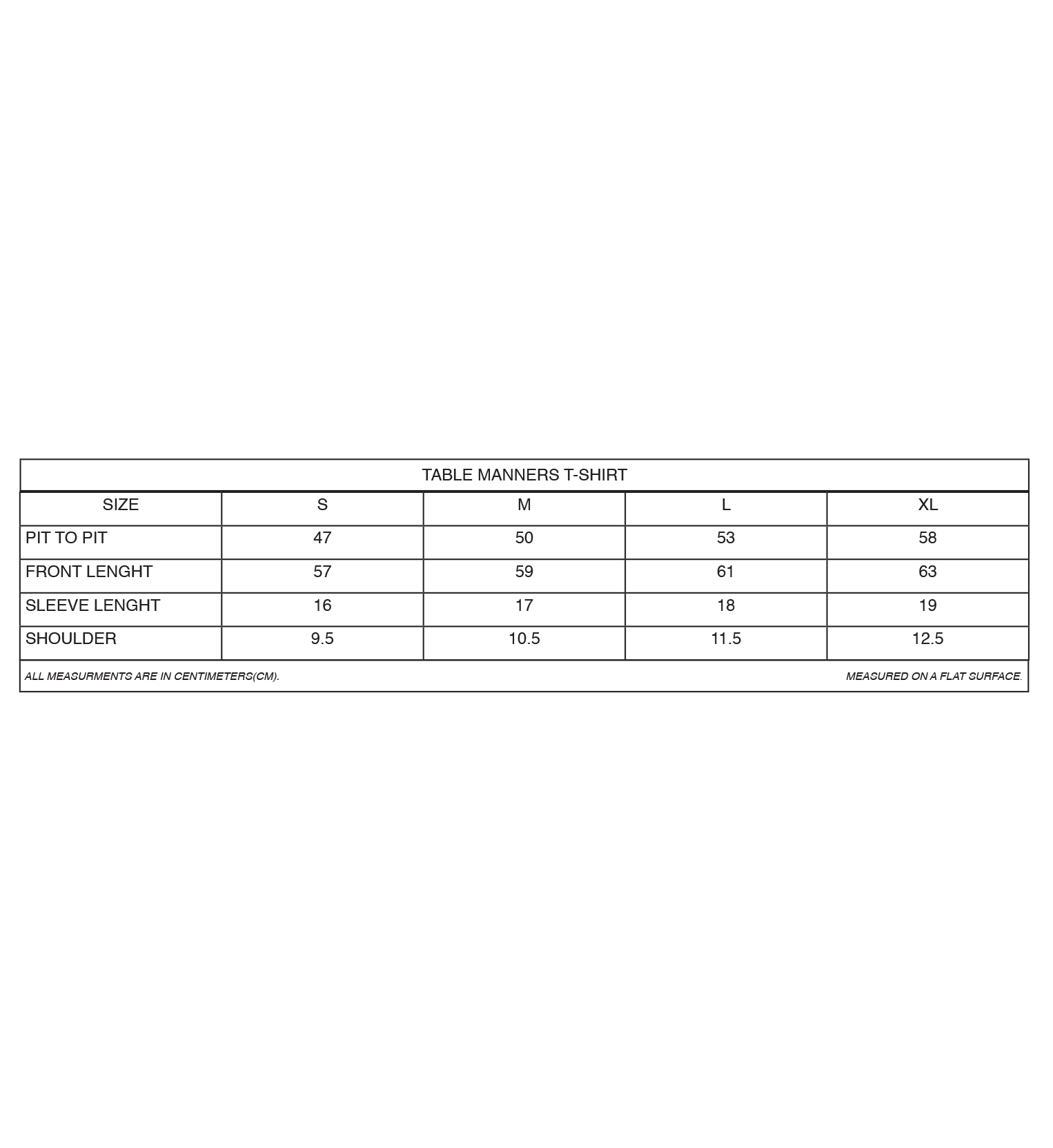 Table Manners T-shirt Gentle Signs studios (GSS)
