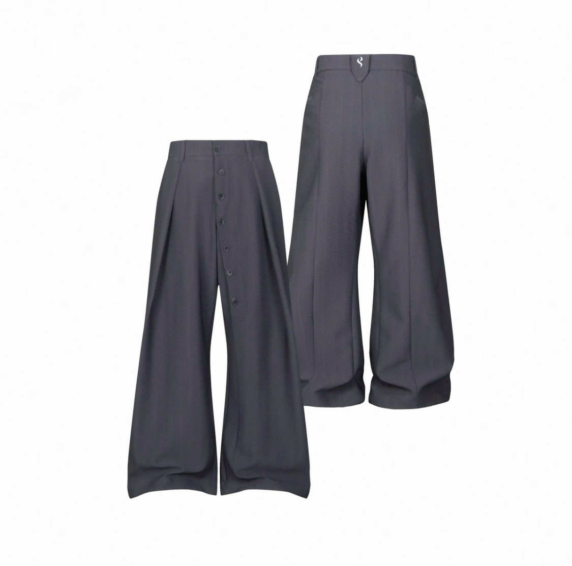Loose Fit Pleated Buttoned Pants The Futurist Studio