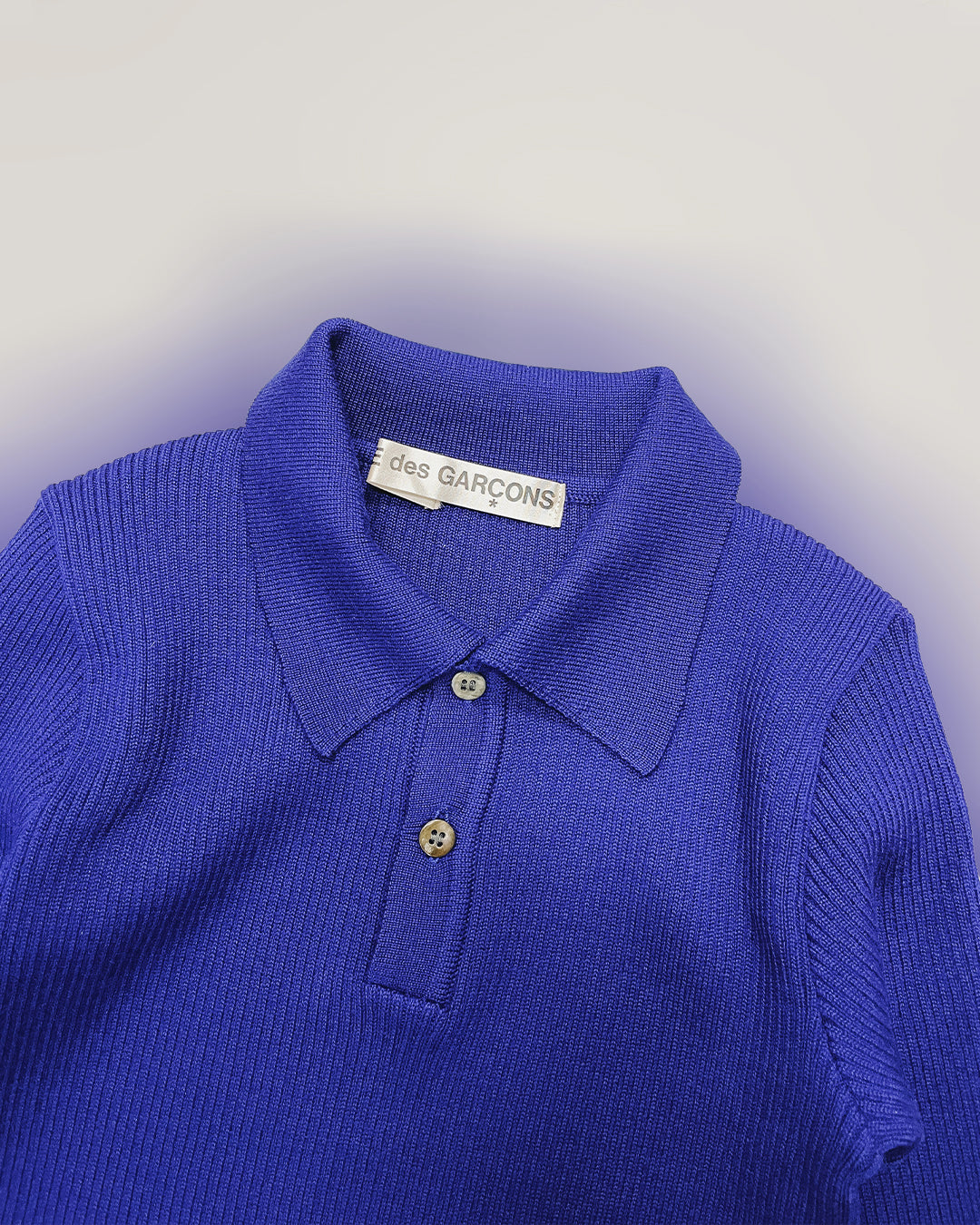 Comme Des Garcons Blue Knit Top 80s Before Midnight Vintage
